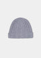 Rochester Cable and Bar Cashmere Beanie In Light Grey Mix