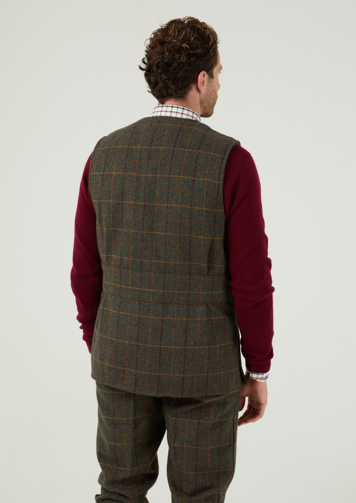 Rutland Men's Tweed Shooting Waistcoat In Fern 