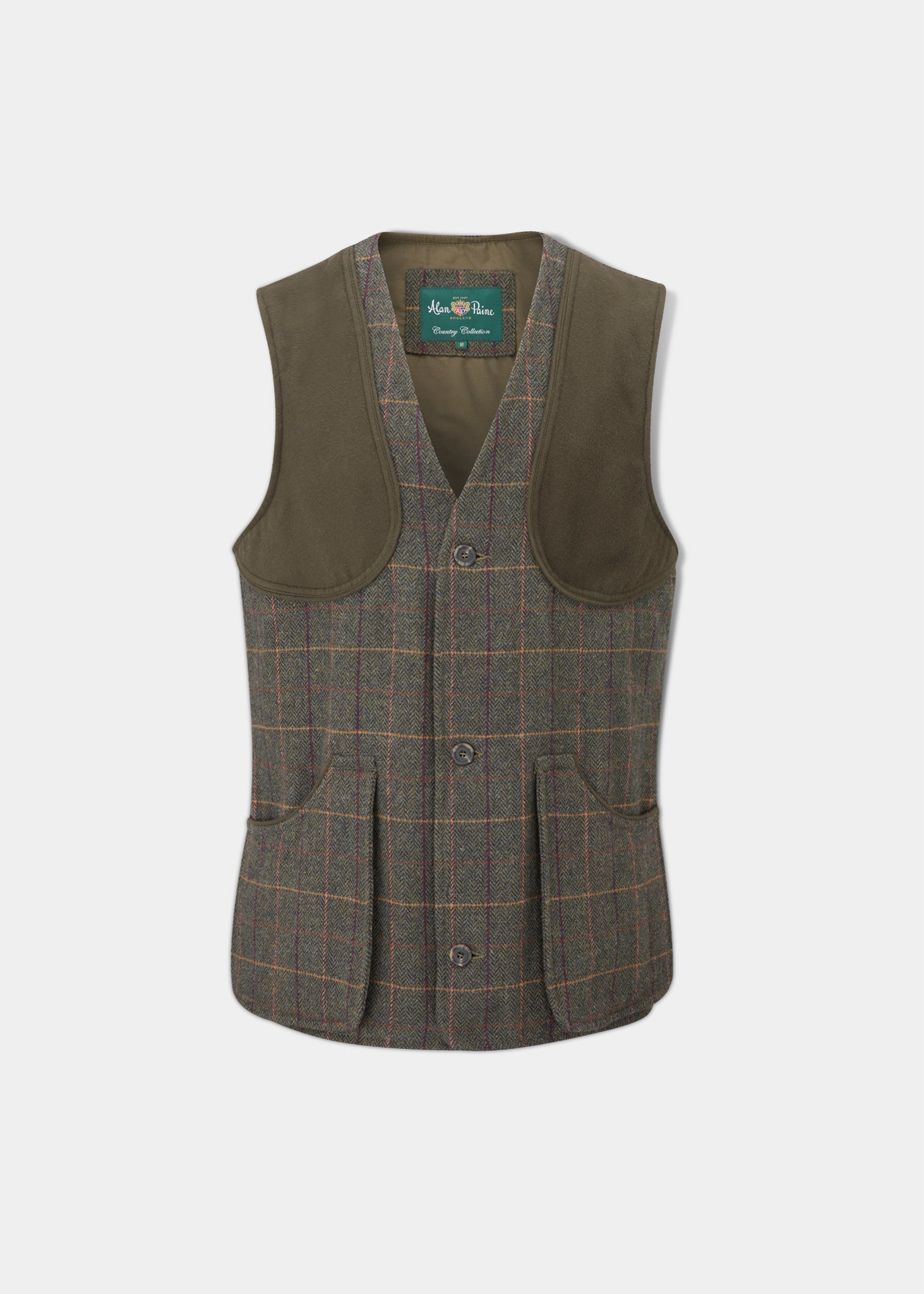 Rutland Men's Tweed Shooting Waistcoat In Fern