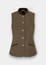 Surrey Ladies Tweed Waistcoat in Field Maple -  Regular Fit