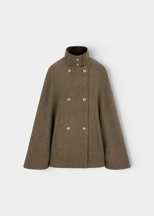Surrey Ladies Tweed Water Repellent Cape in Field Maple -  Regular Fit