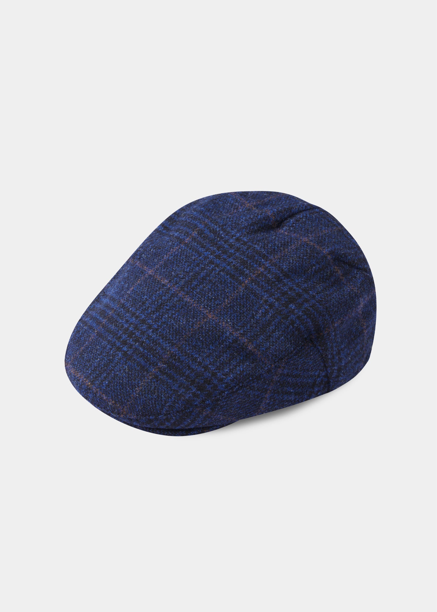 Surrey Men's Tweed Flat Cap In Navy Check