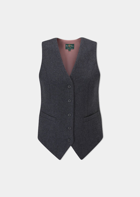 Surrey Ladies Tweed Water Repellant Waistcoat in Blue -  Regular Fit