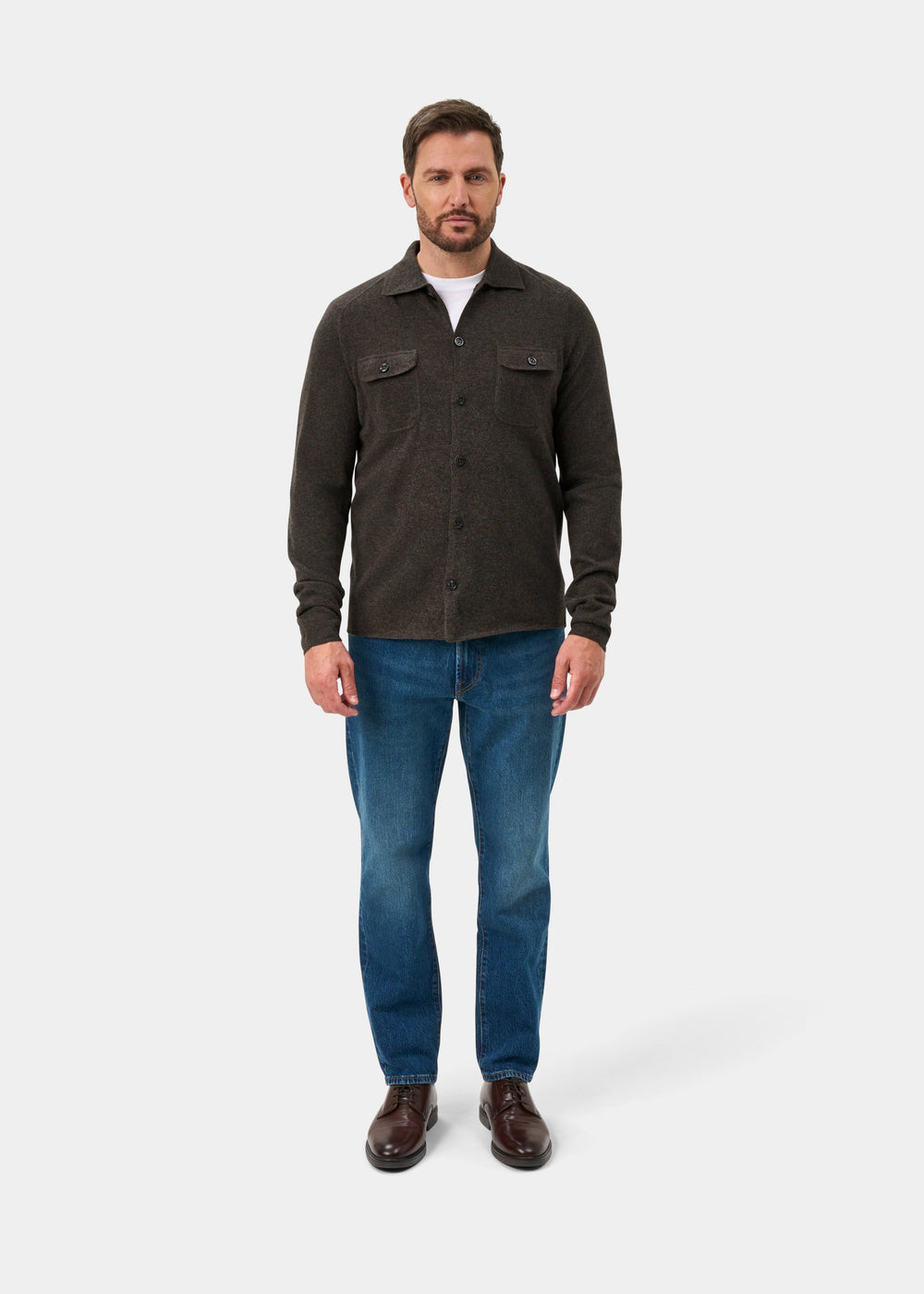 Tore Geelong Wool Knitted Shirt In Cask - Regular Fit