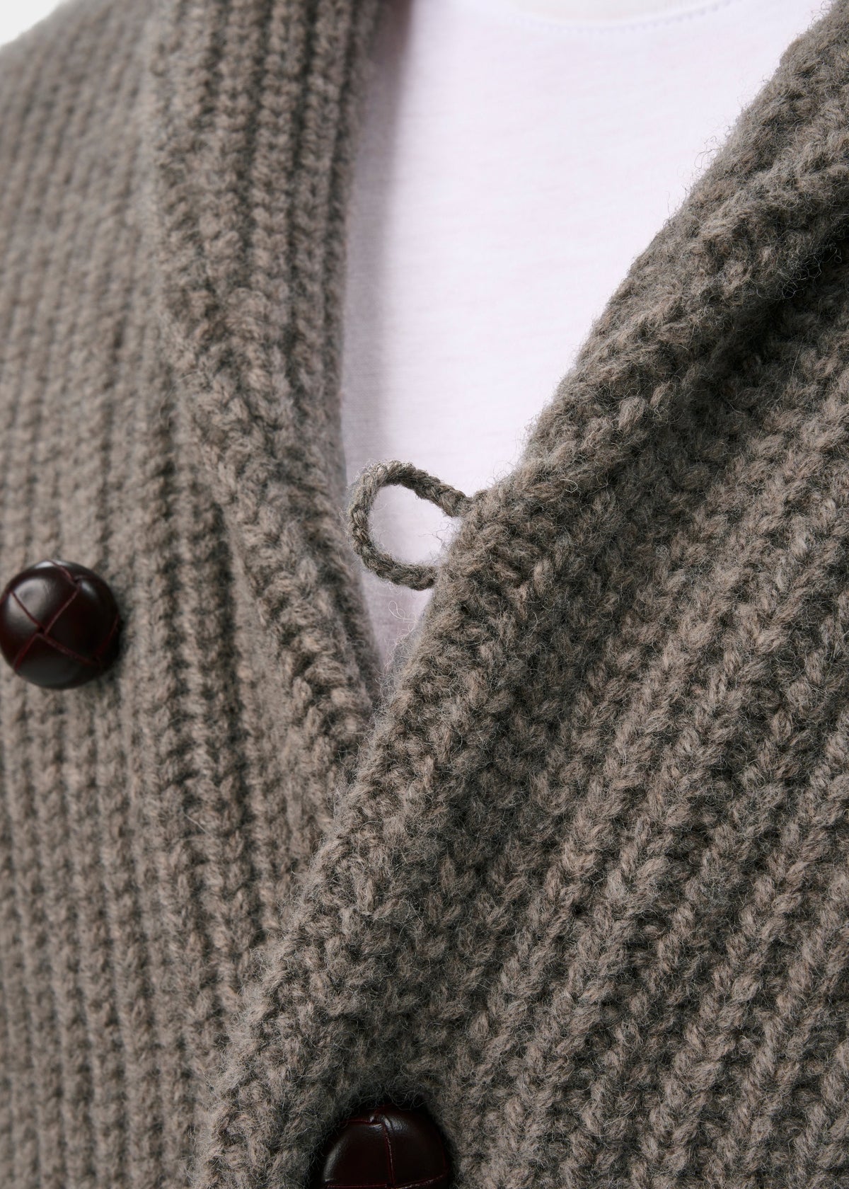 Usworth Lambswool Shawl Collar Jumper In Vole - Regular Fit