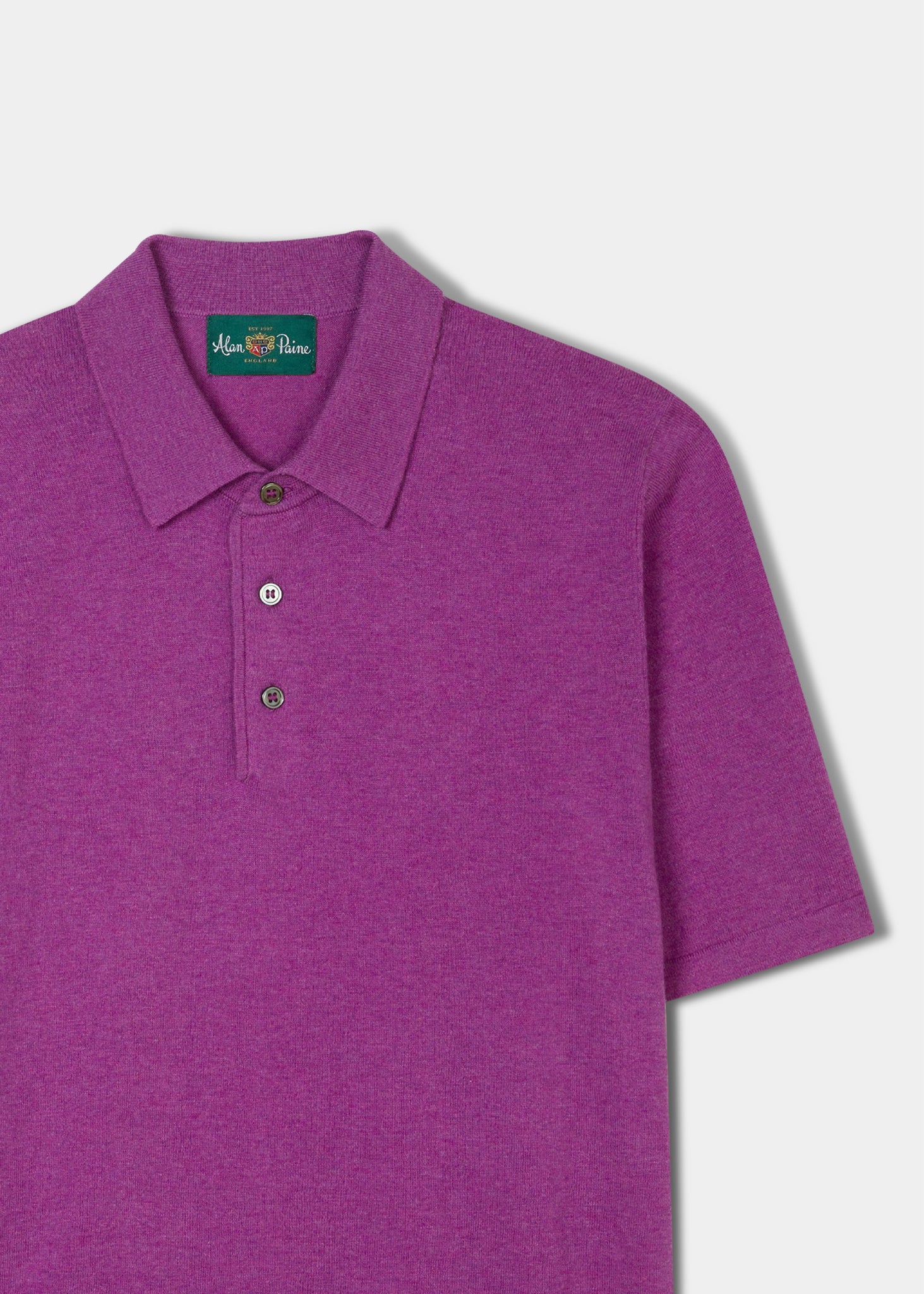 Men's luxury cotton short sleeve polo shirt in orchid