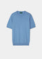 luxury cotton t-shirt with short sleeves in light blue.