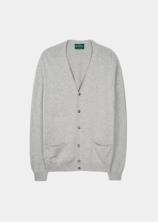 Alan Paine cotton cashmere cardigan in dove