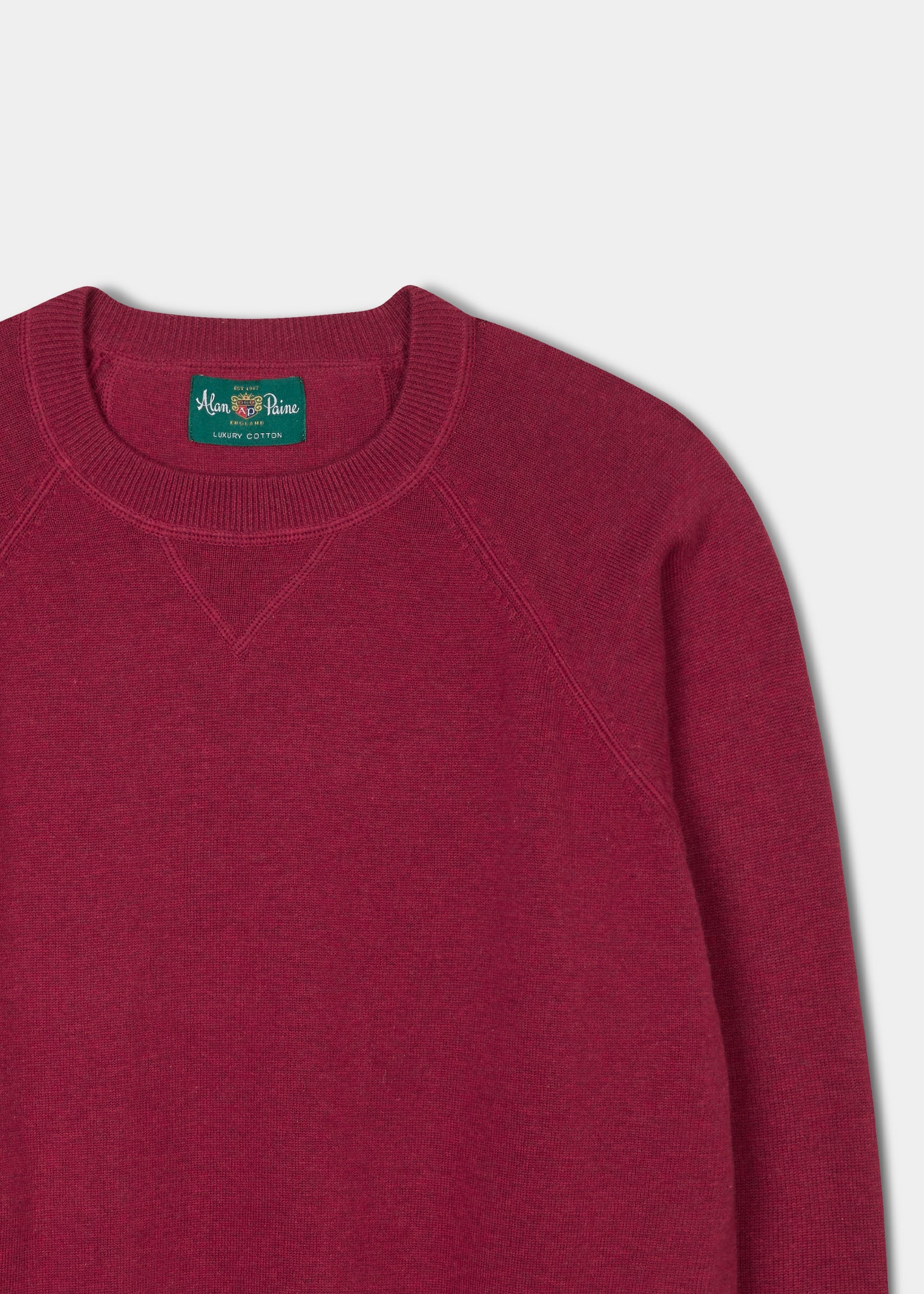 Men's cotton cashmere sweatshirt in colourway claret
