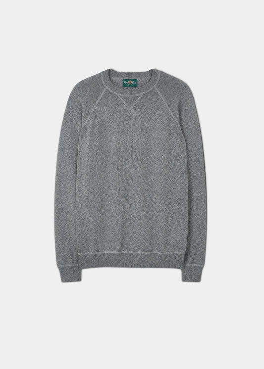 Men's cotton cashmere sweatshirt in colourway mercury