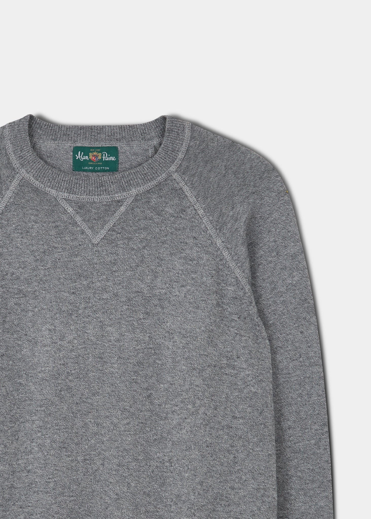 Men's cotton cashmere sweatshirt in colourway mercury