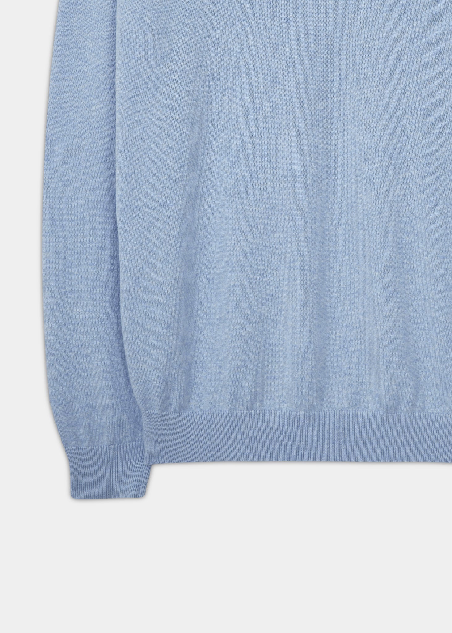 Alan Paine cotton cashmere v-neck jumper in steel blue