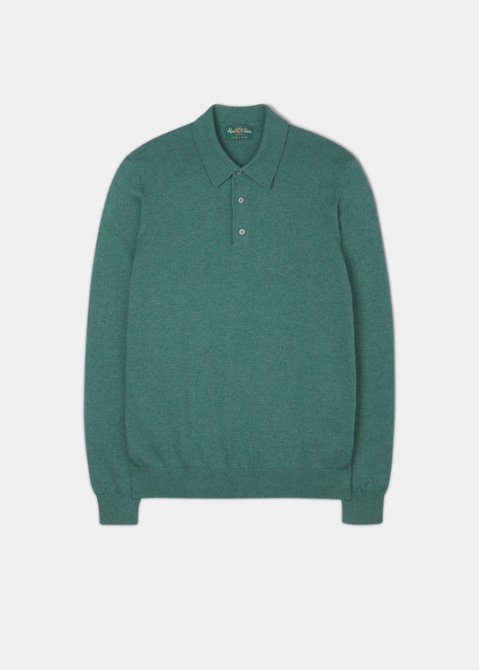 Fernhurst Men's Long Sleeve Polo In Moorland