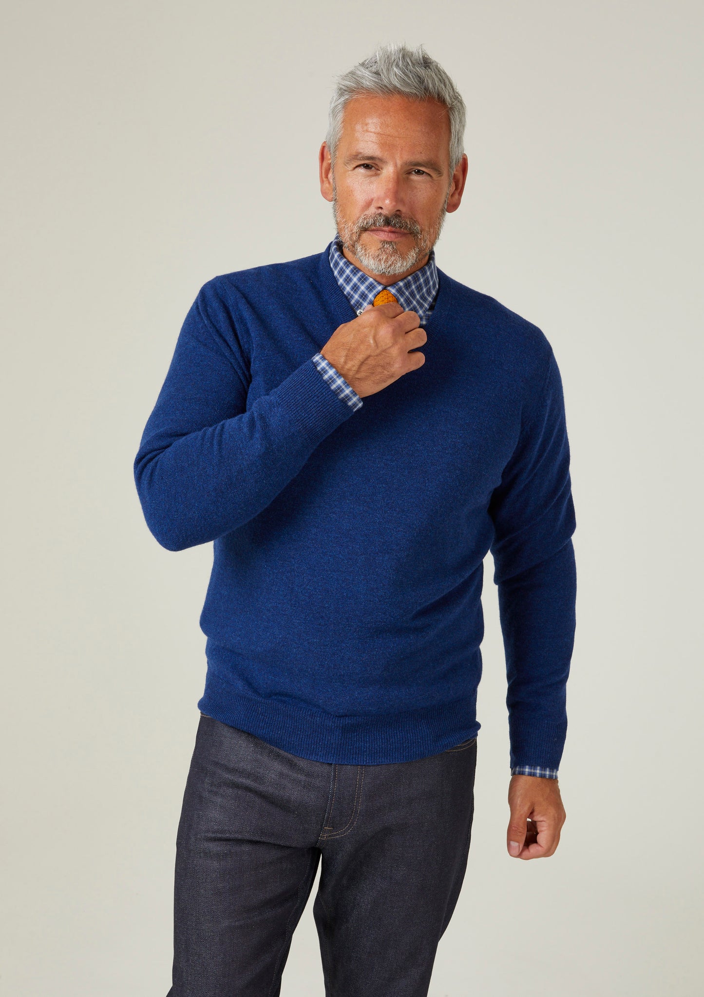 Albury Geelong Wool Jumper in Indigo - Regular Fit