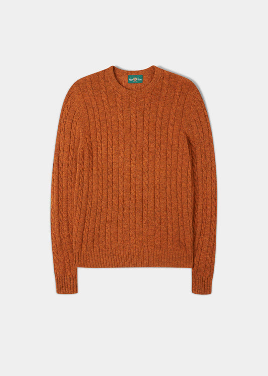 Alan Paine Ashkirk Shetland Wool Jumper In Ember
