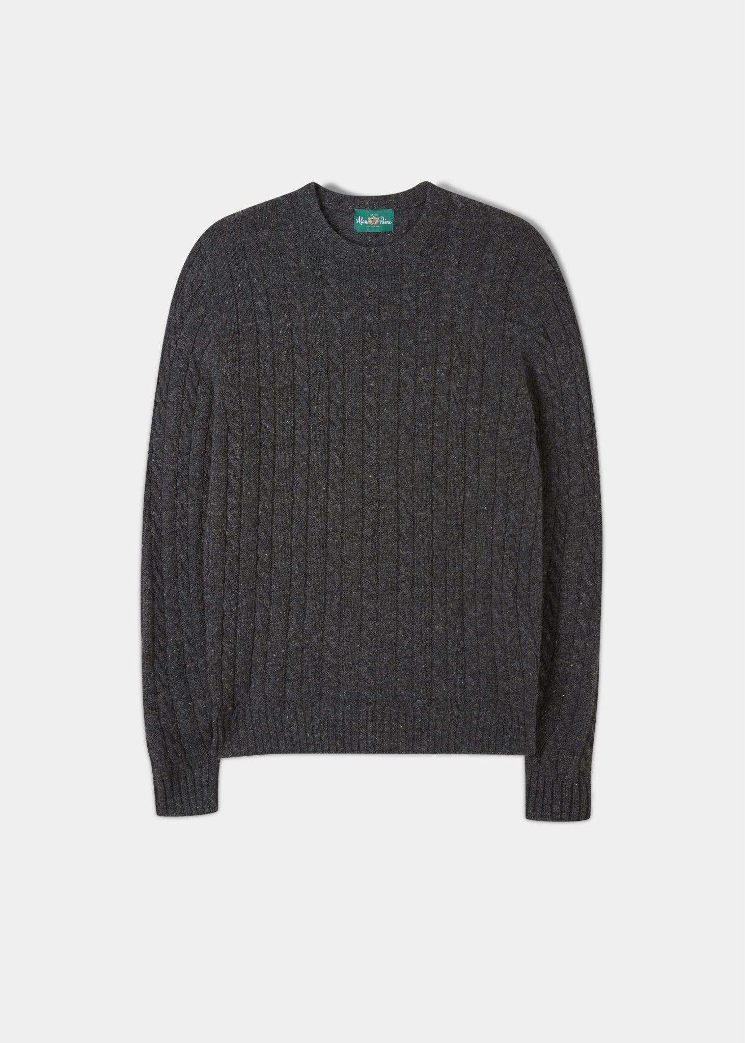 Shetland Wool Cable Knit jumper In Oxford – Alan Paine UK