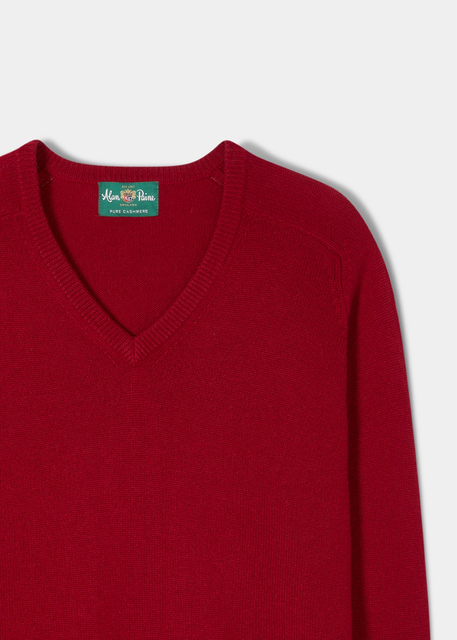Alan Paine Ruby Cashmere V-Neck Jumper