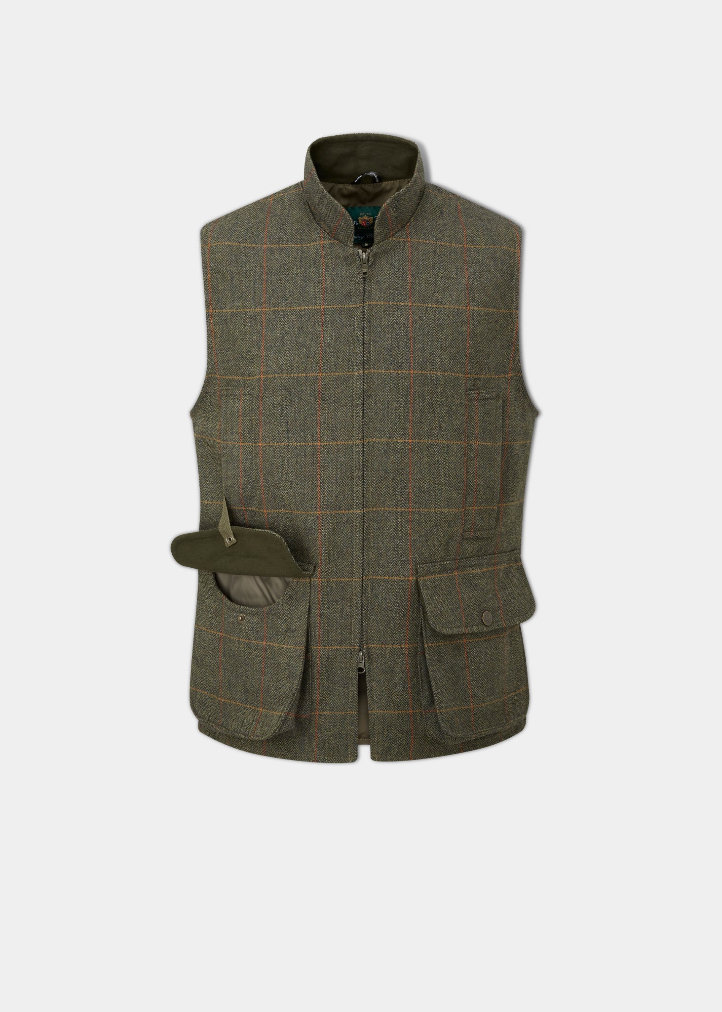 Rutland Children's Tweed Waistcoat In Seaweed