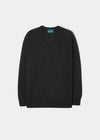 Hampshire Lambswool Saddle Shoulder Charcoal Jumper