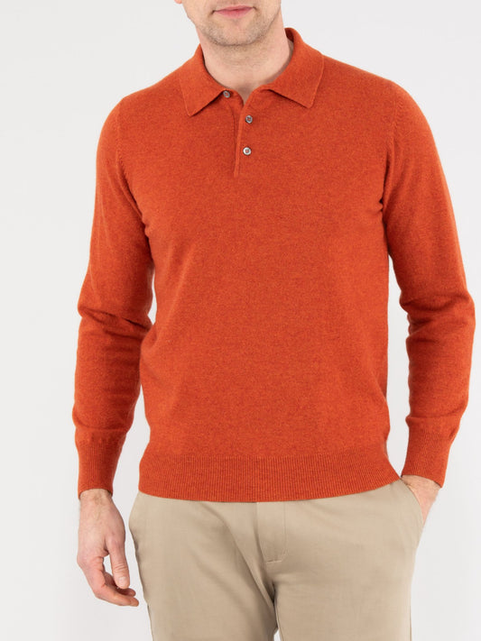 Men's Geelong Lambswool Polo Shirt In Yam - Regular Fit