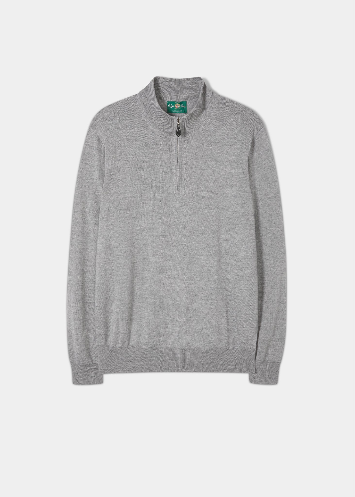 Men's Merino Wool 1/4 Zip Jumper in Grey – Alan Paine