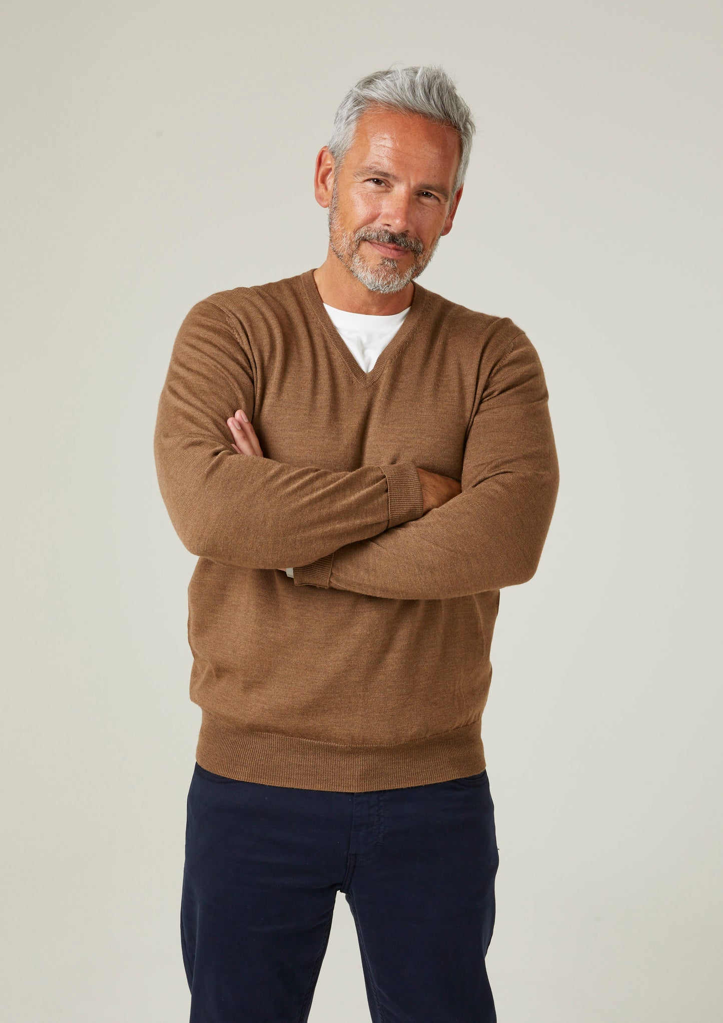 Millbreck Merino Wool Jumper in Chestnut - Regular Fit