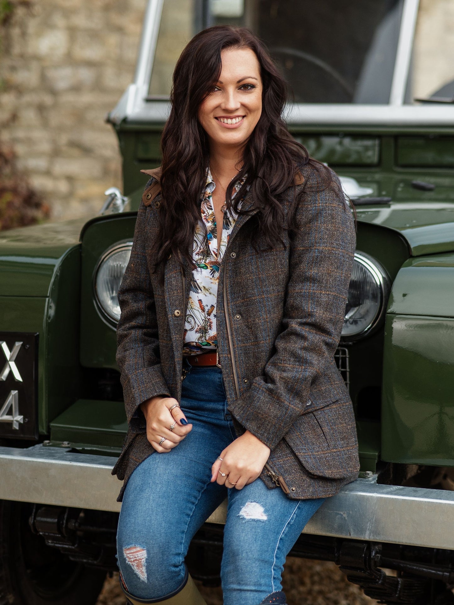Surrey Ladies Tweed Coat In Taupe - Regular Fit