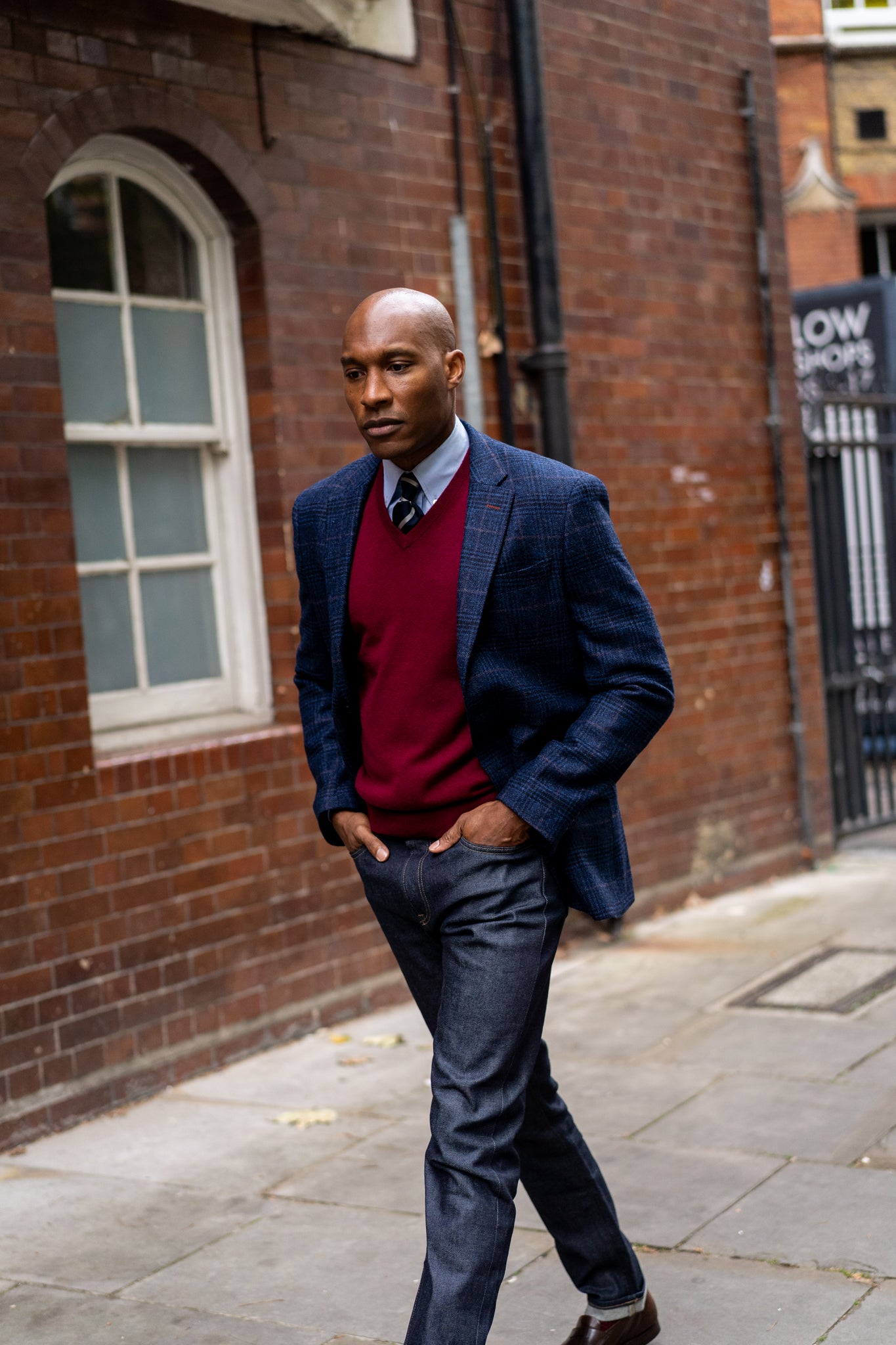 Surrey Tweed Lined Blazer In Navy Check - Regular Fit