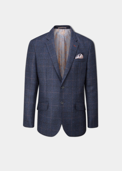 【ALUDE SELECT】blue check tweed jacket ALUDE SELECT) blue check tweed jacket