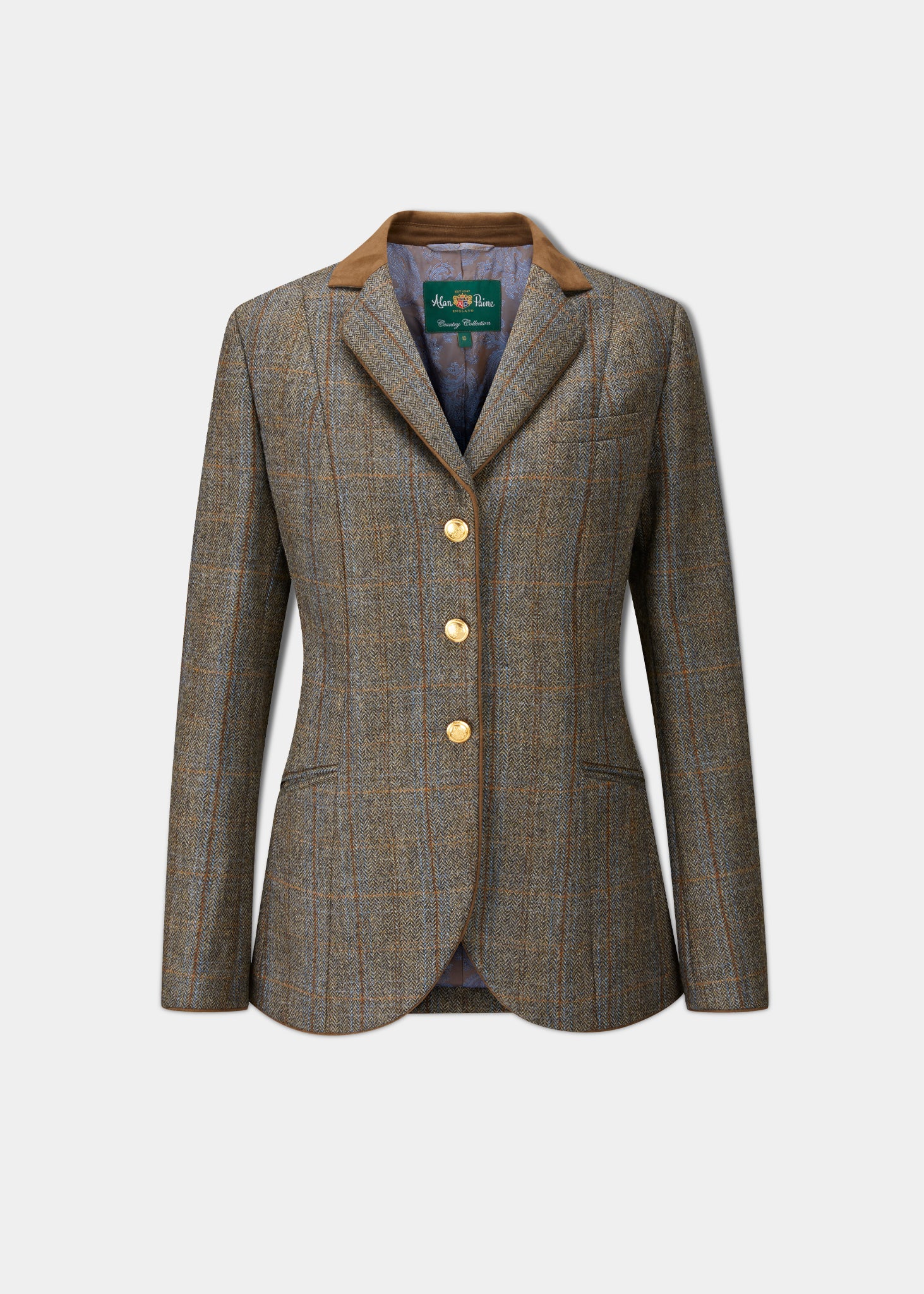 Surrey Ladies Tweed Blazer In Taupe