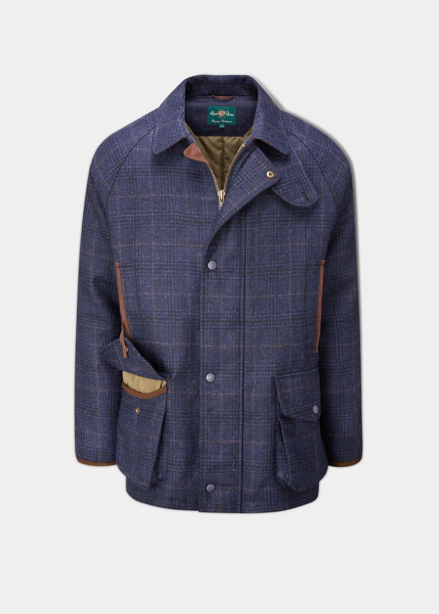 Surrey Waterproof Tweed Coat In Navy Check