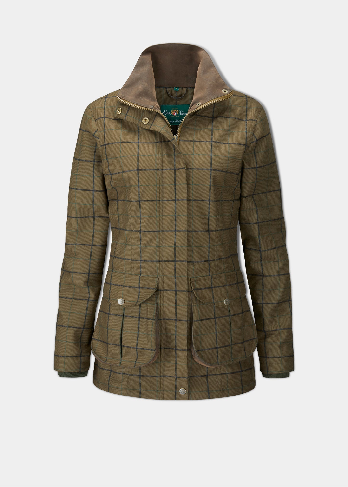 Axford Ladies Lightweight Field Coat In Green Check