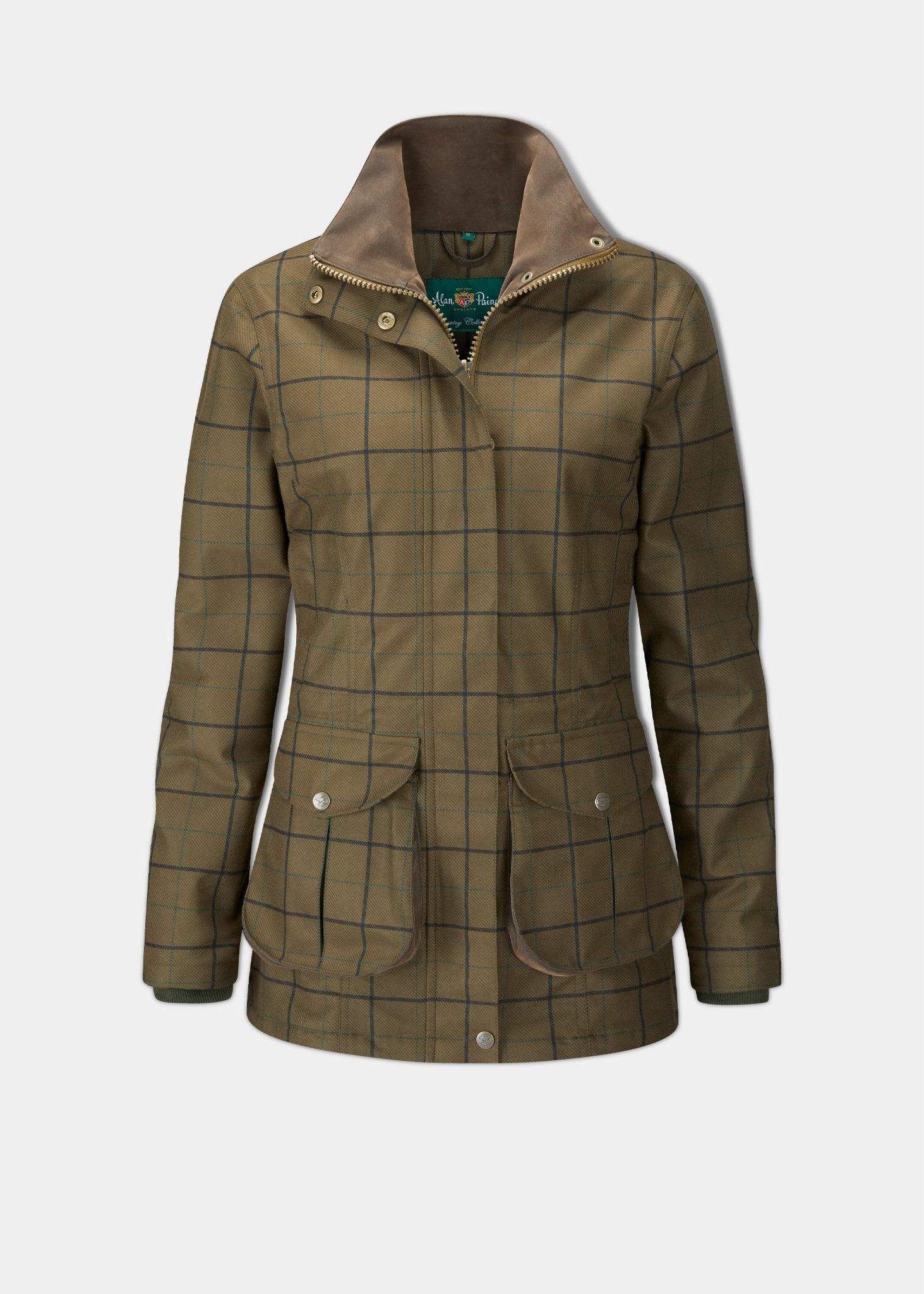 Axford Ladies Lightweight Field Coat In Green Check