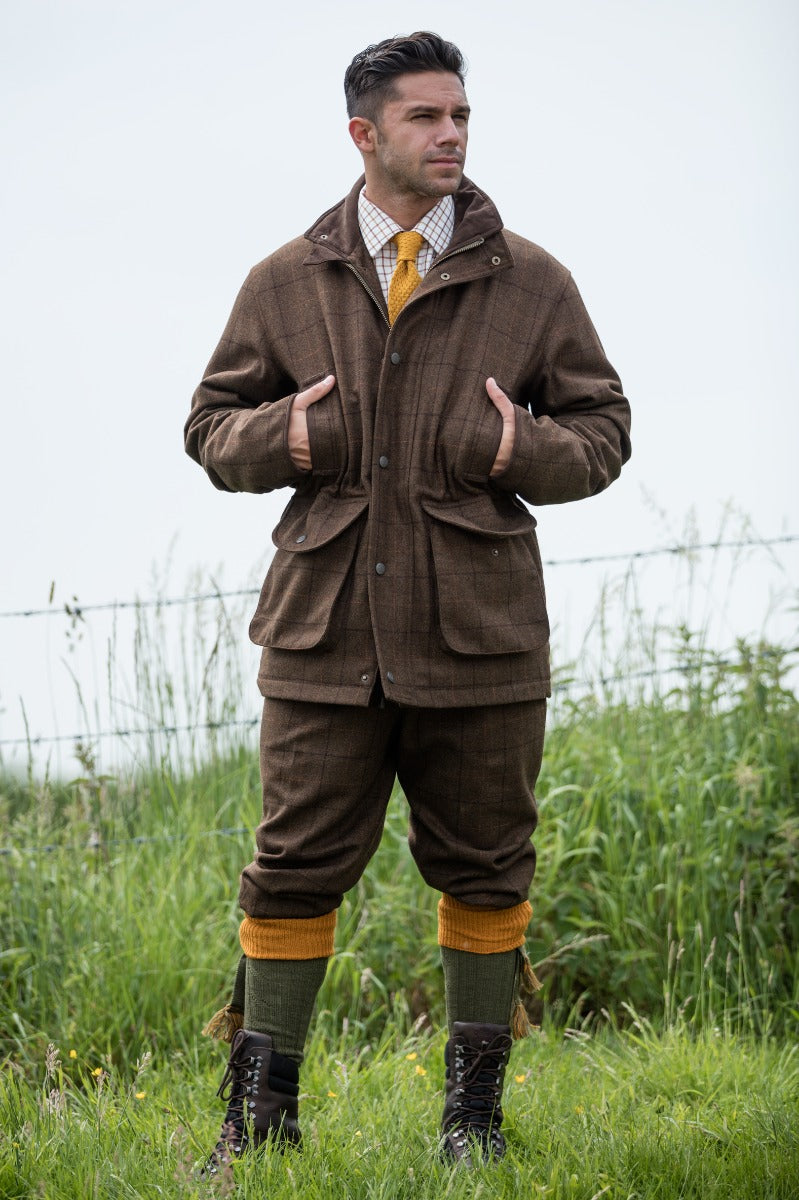 Combrook Men's Tweed Shooting Field Coat In Woodland - Regular Fit