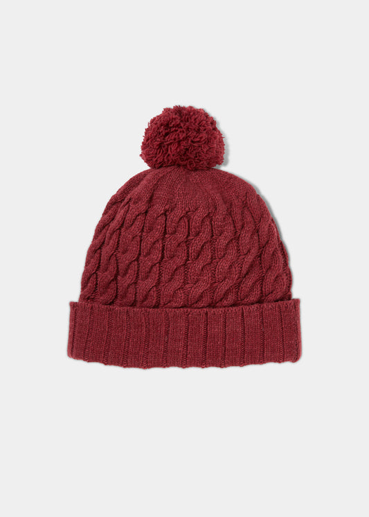 Lochpine Cable Knit Hat In Wine