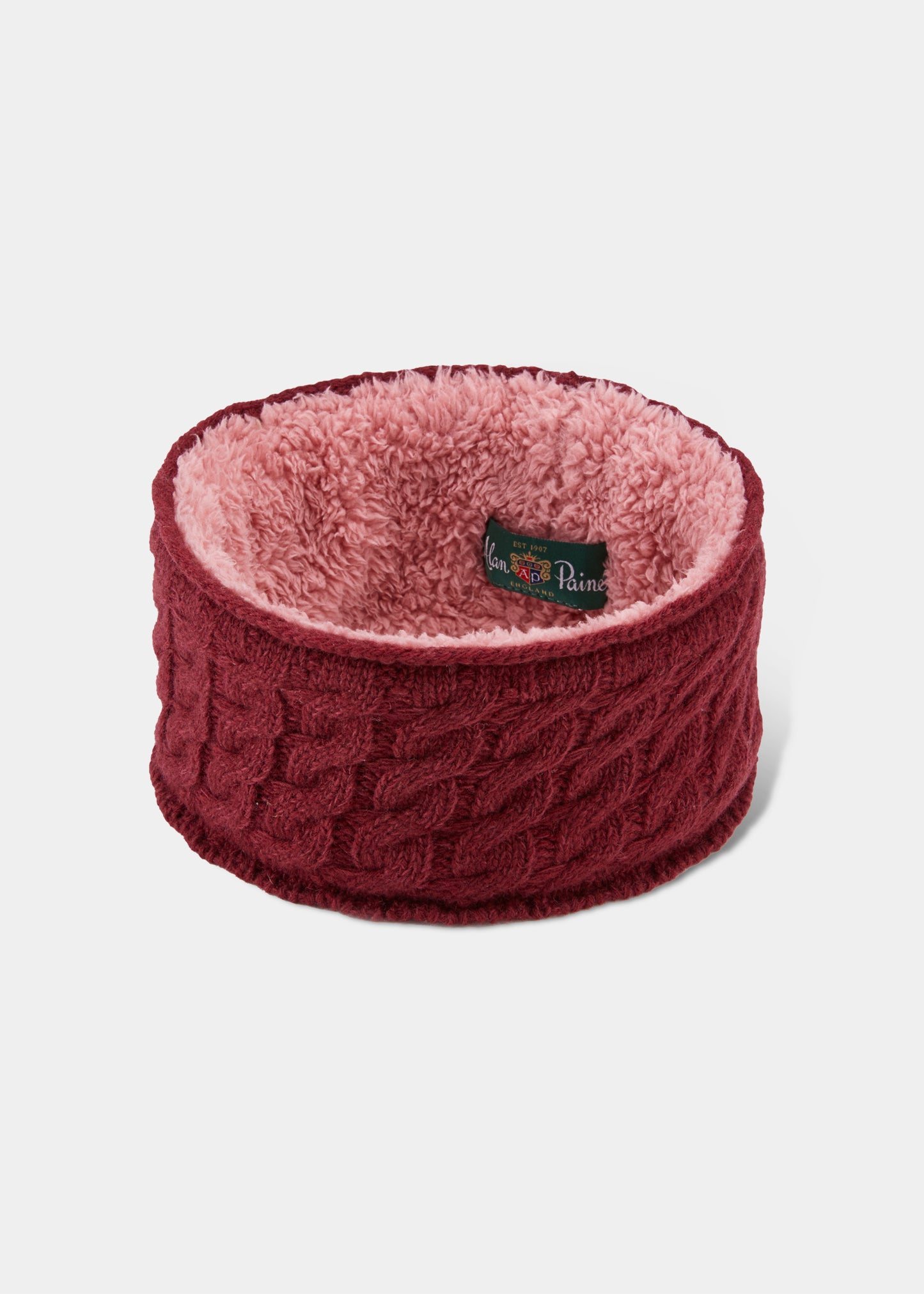 Lochpine Cable Knit Headband In Wine