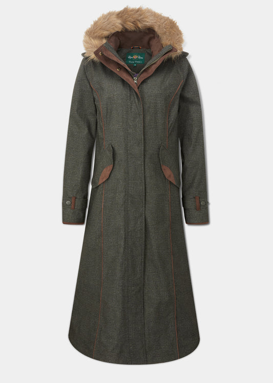 Fernley Ladies Waterproof Long Coat In Hopsack