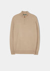 Hanbury Cashmere Mock Neck Jumper med dragkedja i linne - normal passform