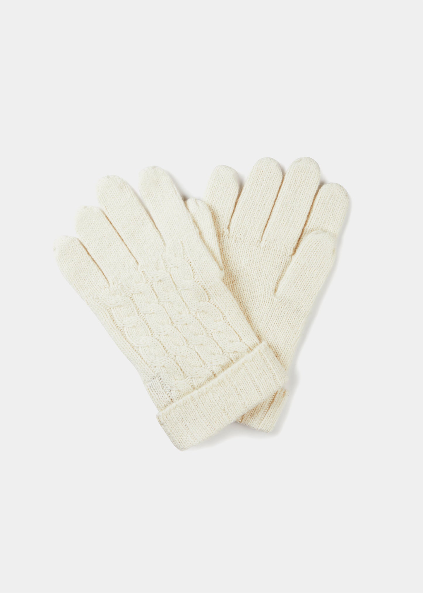 Lochpine Cable Knit Gloves In Ecru