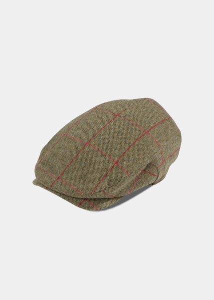 Combrook Extended Peak Flat Cap In Sage Alan Paine UK