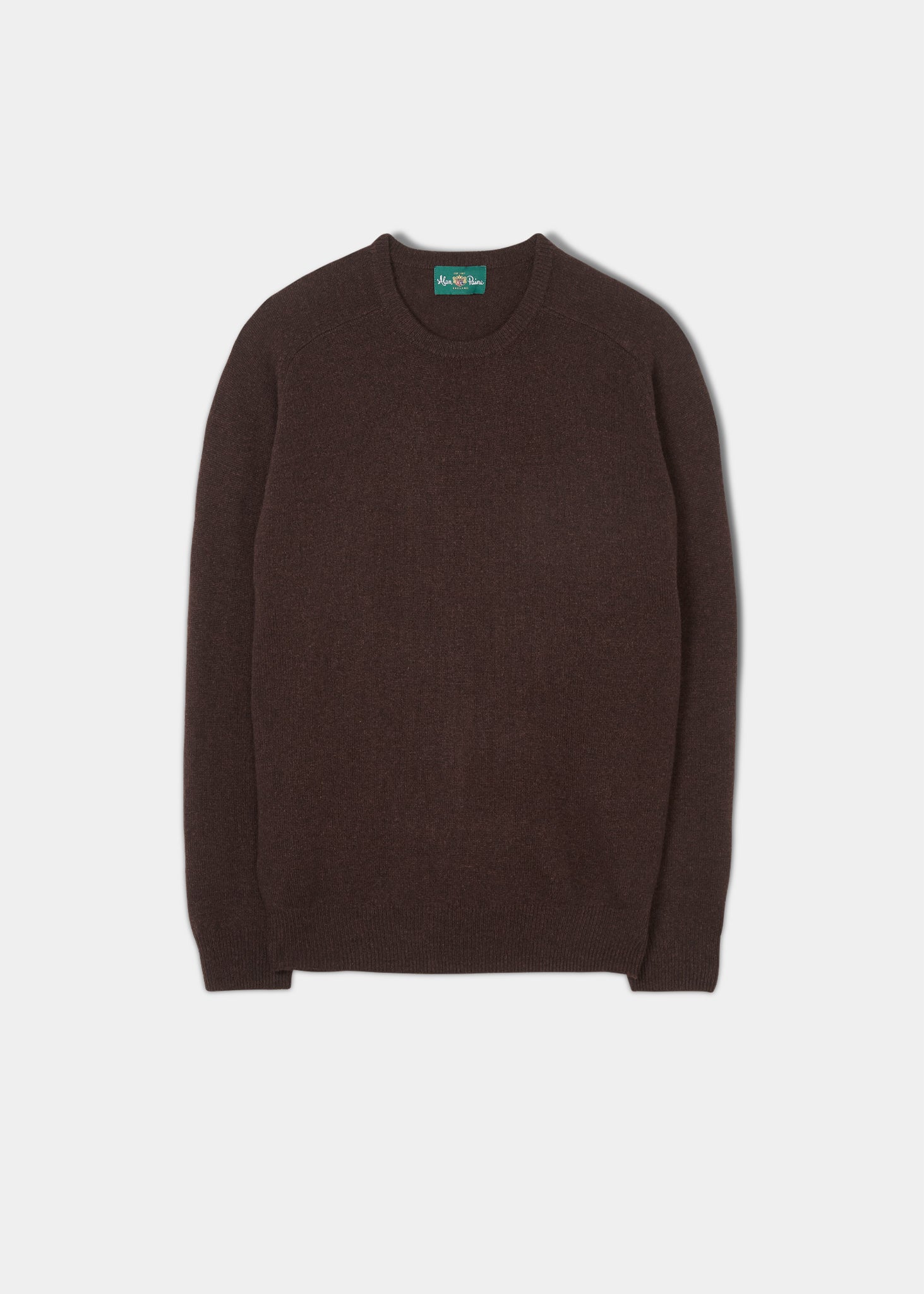 Men's Crew Neck Lambswool Jumper in Raisin