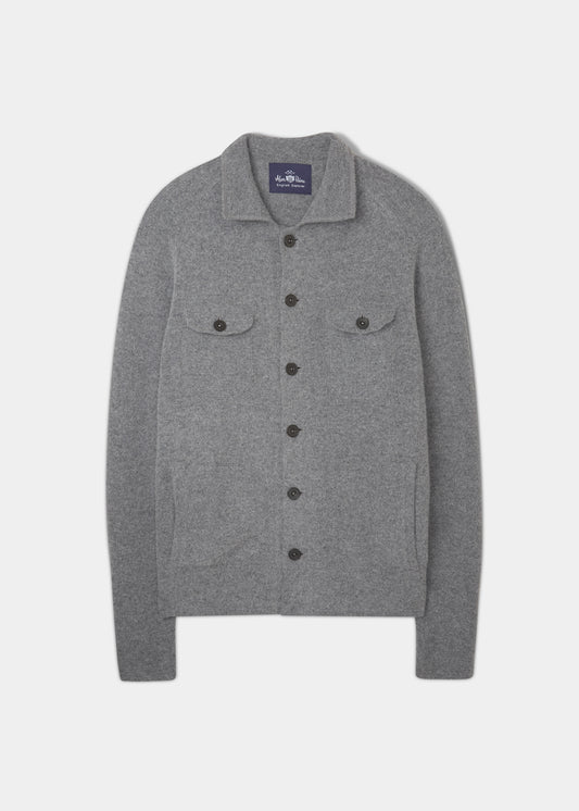 Ferndale Men's Knitted Lambswool Shirt In Grey Mix - Regular Fit
