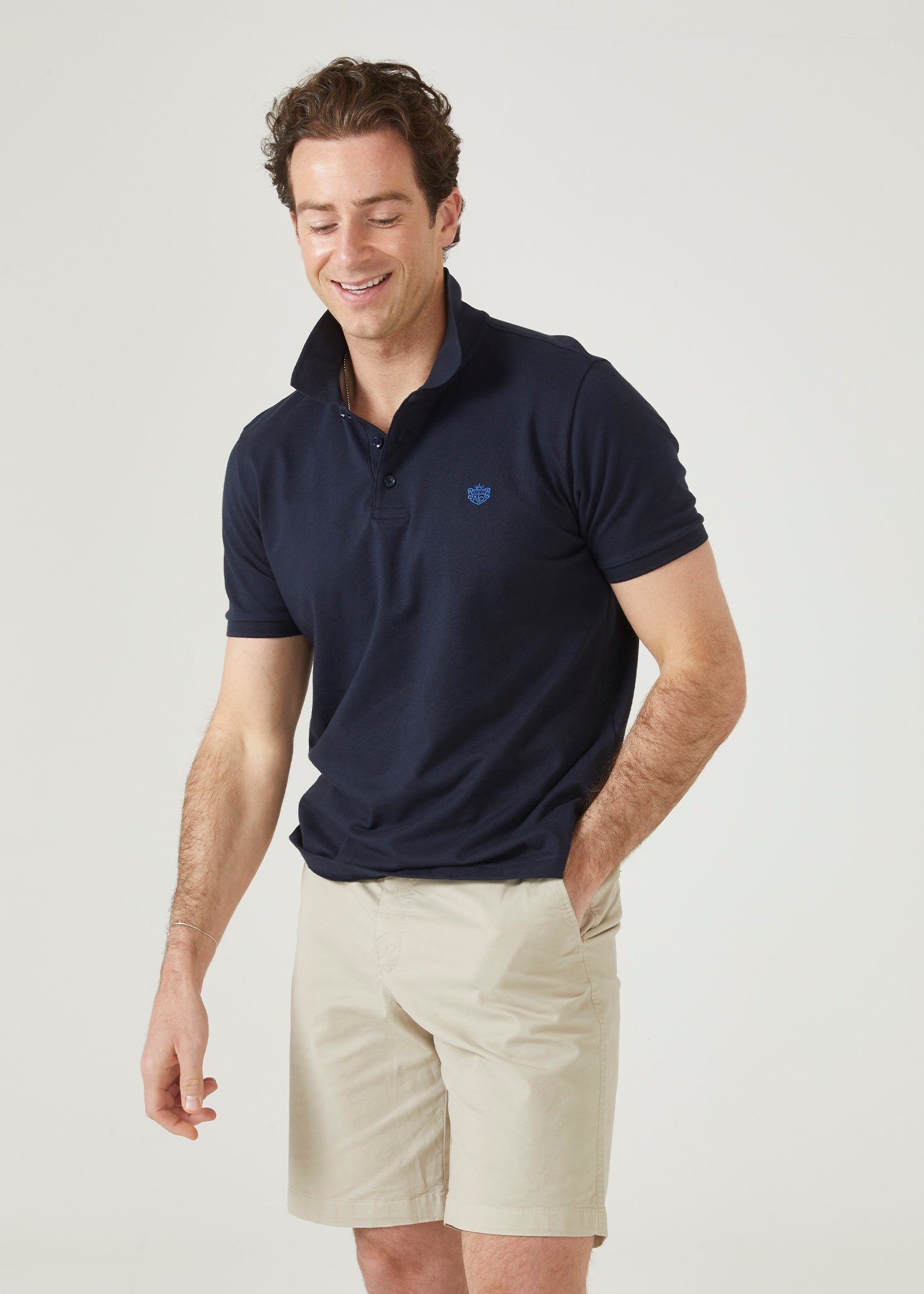 Men's Pique Polo Shirt In Navy Men's Polo Shirts – Alan Paine
