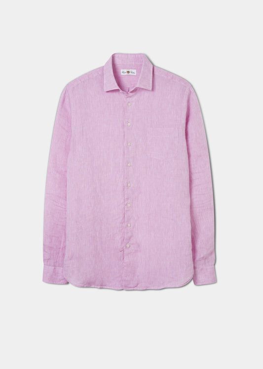 Halbeath Pink Linen Shirt - Classic Fit