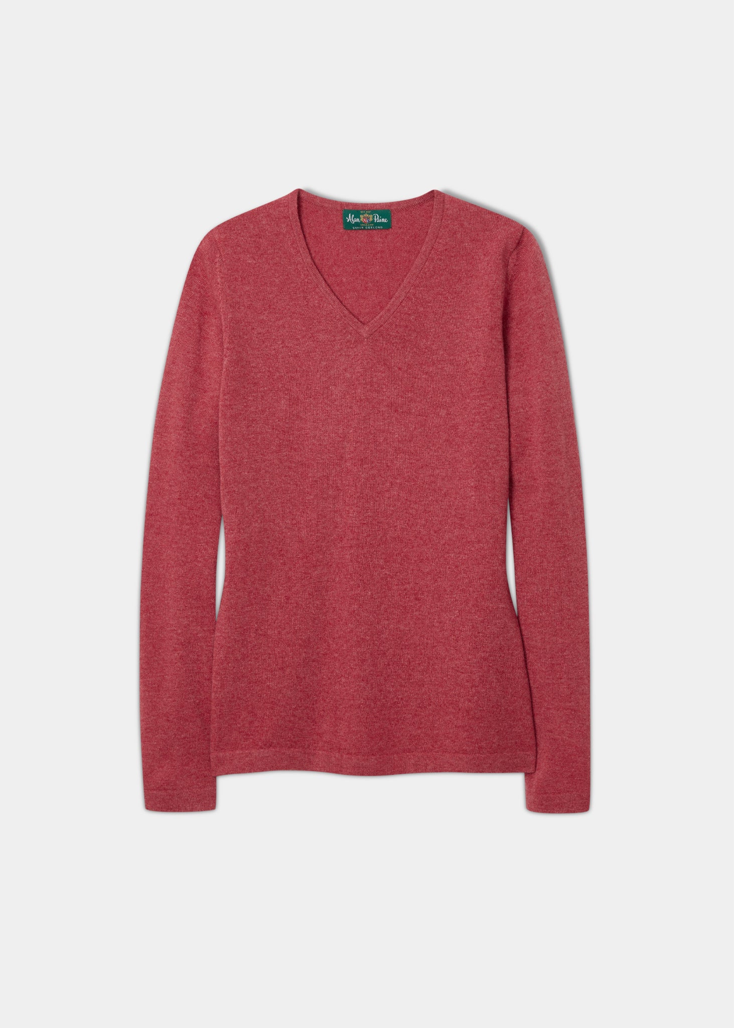 ladies-geelong-lambswool-vee-neck-jumper-rouge