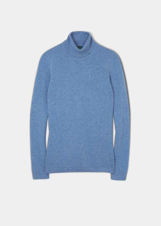 Ladies Roll Neck Jumper In Mazerine