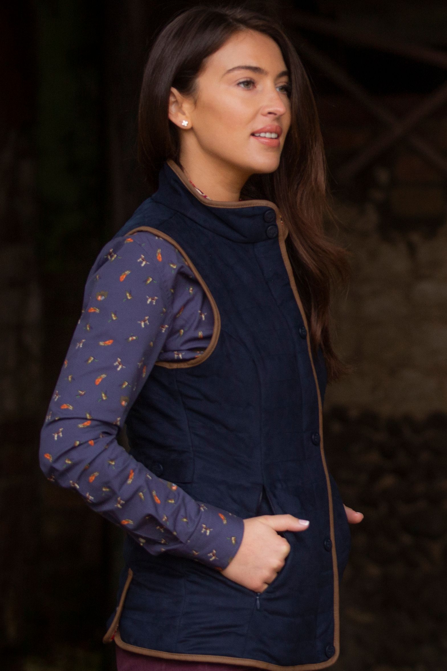 ladies-printed-cotton-shirt-navy-dog-duck-design