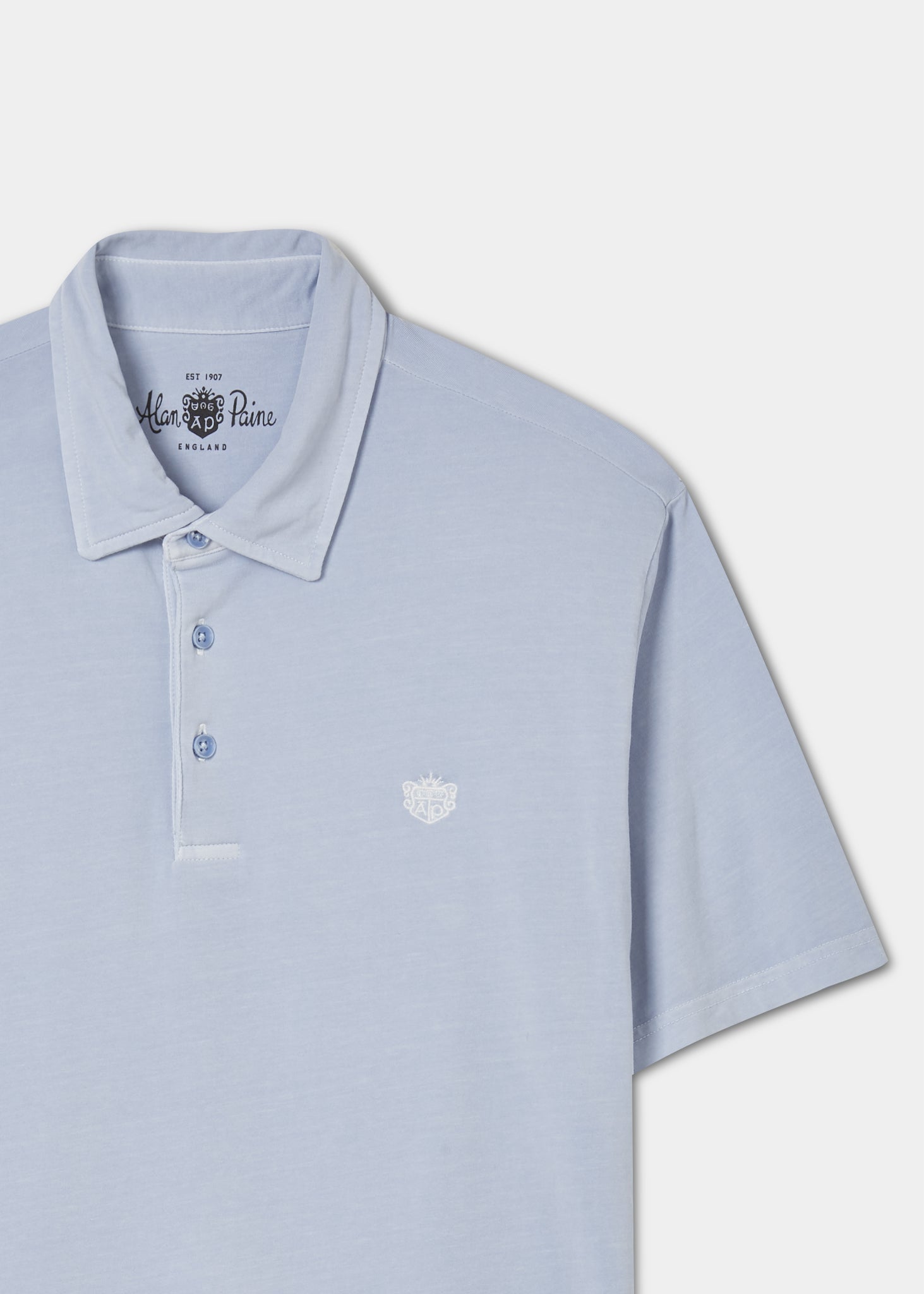 Men's Pique Polo Shirt In Light Blue – Alan Paine