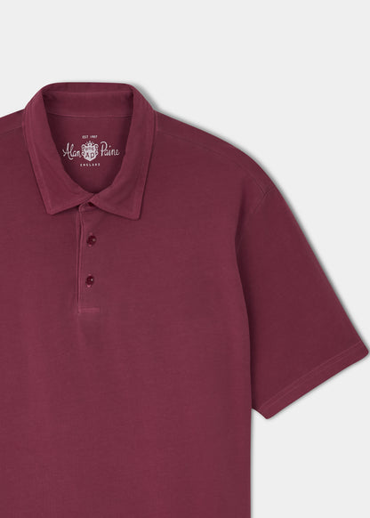 Tutbury Faded Dye Polo Shirt In Claret - Without Emblem