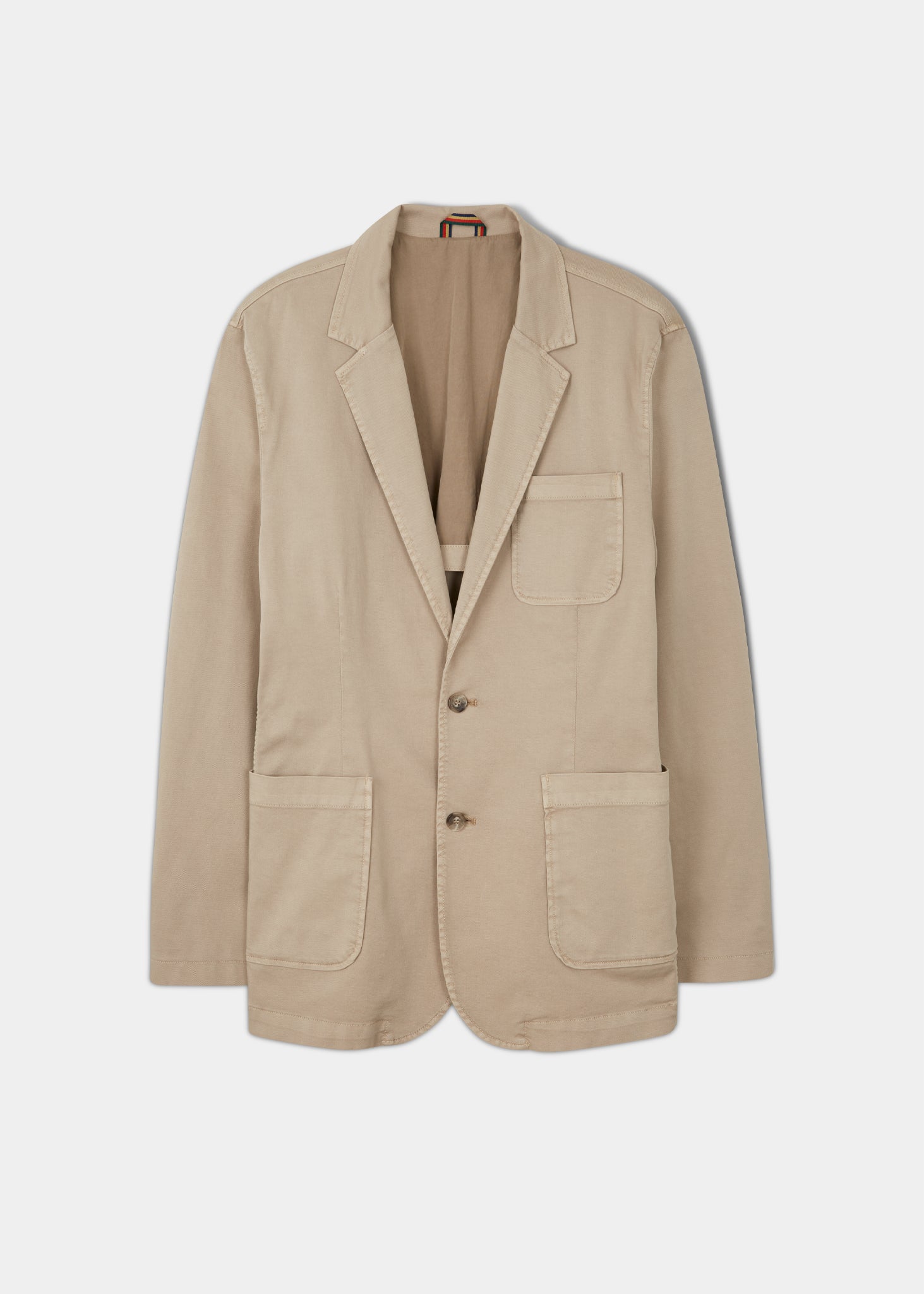 Men's cotton stretch blazer in beige
